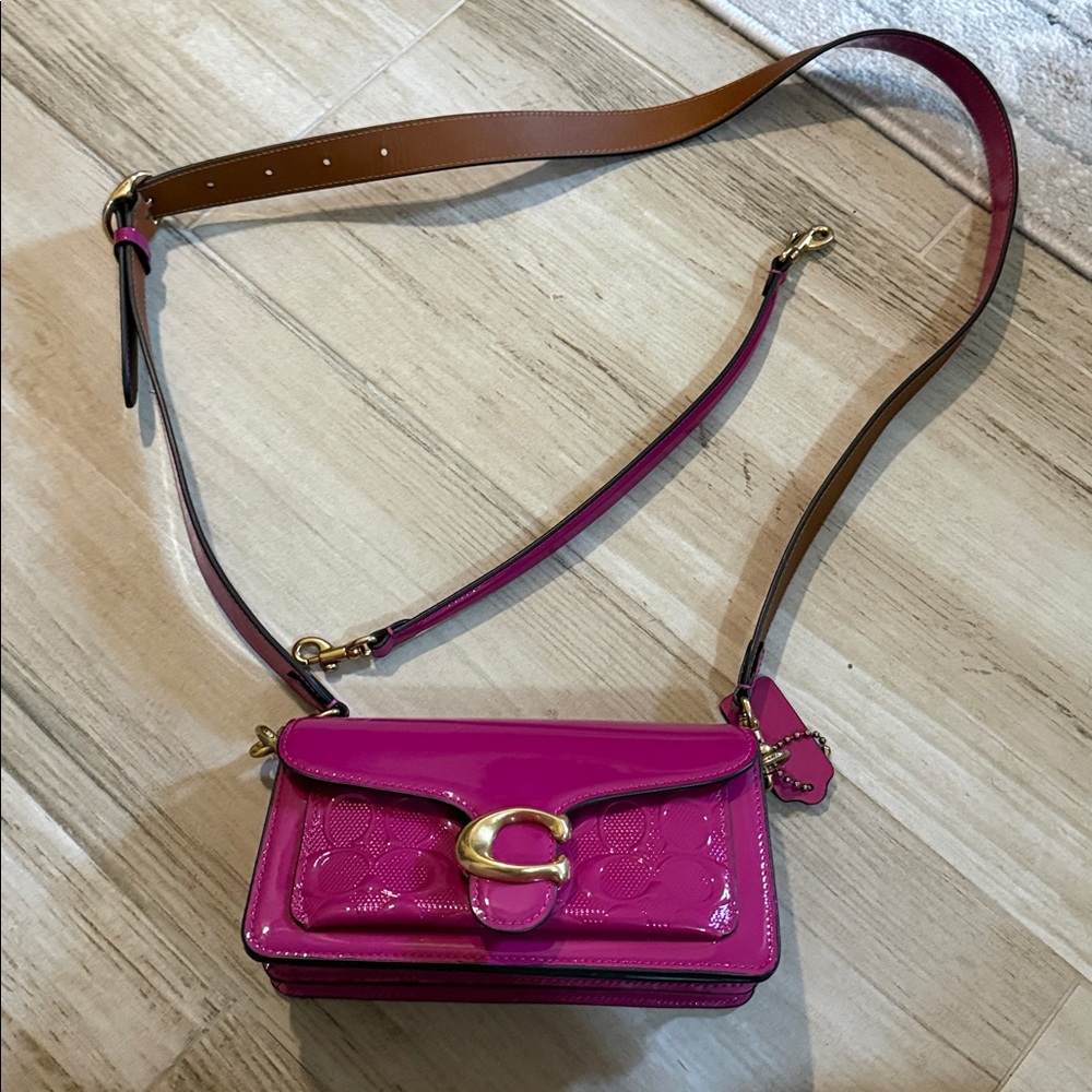 Coach Tabby 20 Fuchsia Crossbody Bag with Gold Accents